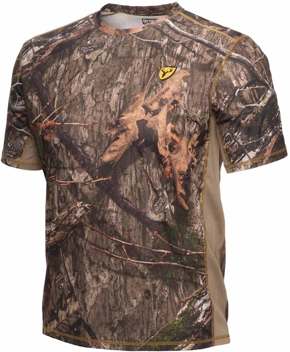 SCENTBLOCKER Scent Blocker Angatec Short Sleeve Performance Shirt, Camo Hunting Clothes for Men