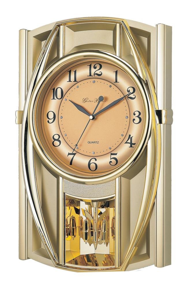 New Haven 6389ARMKS 18-1/2 by 11-3/4 by 3-Inch Melodies in Motion Pendulum Clock