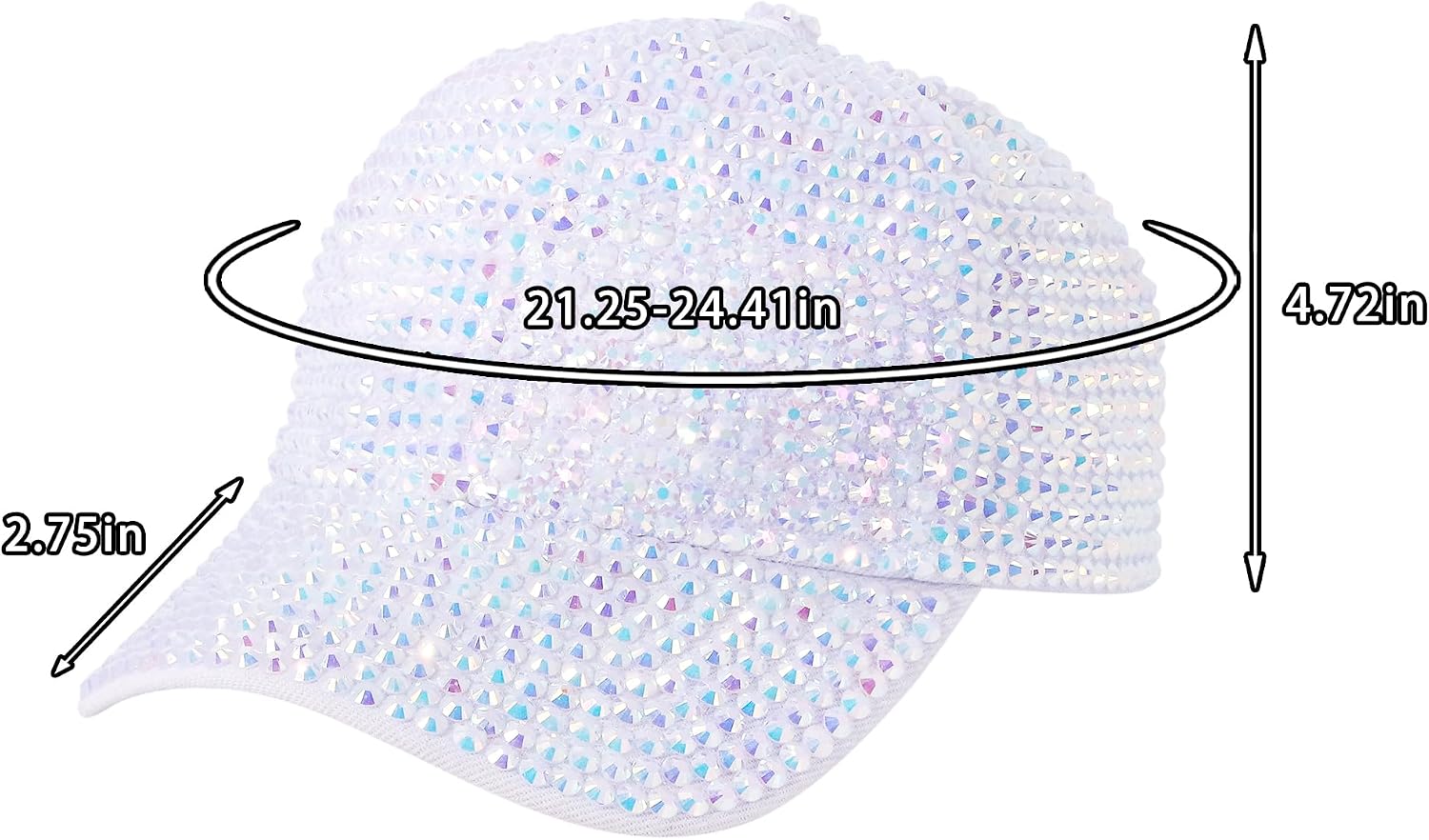 Haoohu Women's Full Sparkle Studded Rhinestone Baseball Cap Gem Bling Ponycap Adjustable Trucker Hat Outdoors Sun Cap