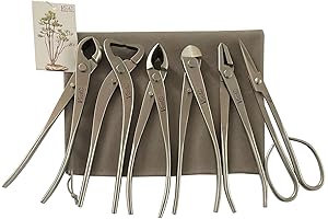 6-Piece Bonsai Tool Set for Indoor Bonsai Tree Care and Maintenance
