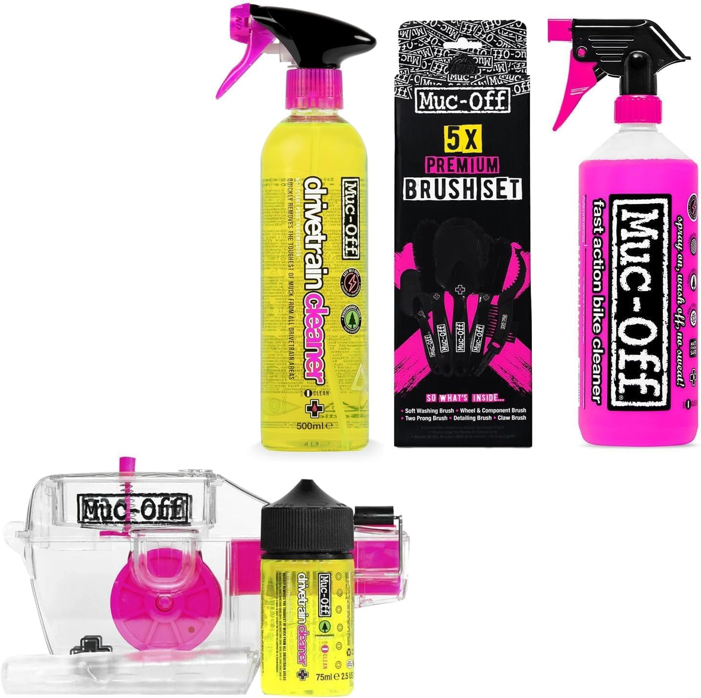 DRIVETRAIN CLEANER 4本 ＋ ナノテックバイククリーナー 1本 Amazon | Muc-Off(マックオフ) 自転車専用洗剤・ ナノテックバイク