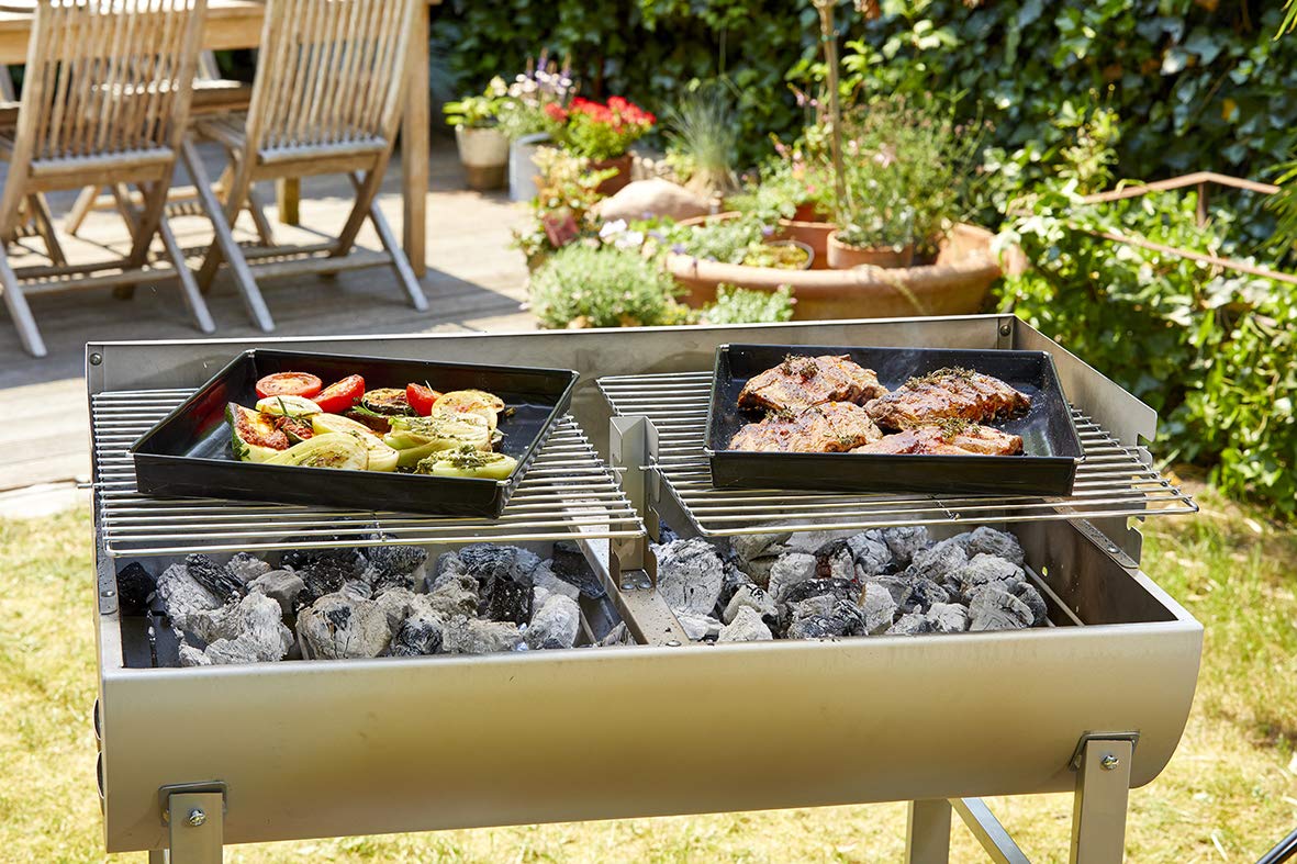 Durandal Plateau de barbecue pour barbecue et four, tapis de cuisson pour barbecue à gaz et au charbon de bois, avec revêtement anti-adhésif, facile à nettoyer, accessoires de barbecue, poêle à