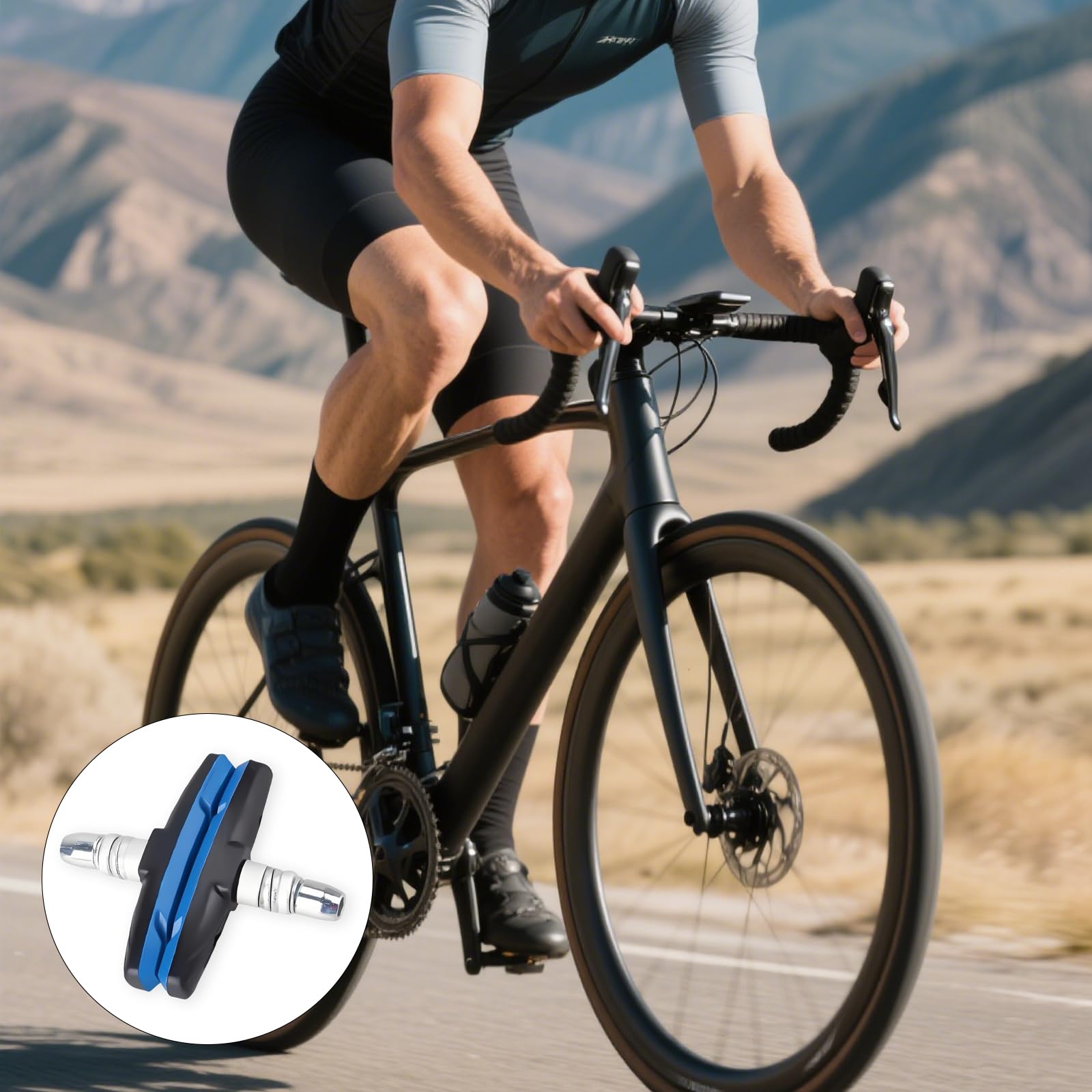16 Plaquettes De Frein Vélo 70 Mm – Caoutchouc Bleu, Avec Rainure V, Clé Hexagonale Incluse – Freinage Fort, Compatible VTT/route