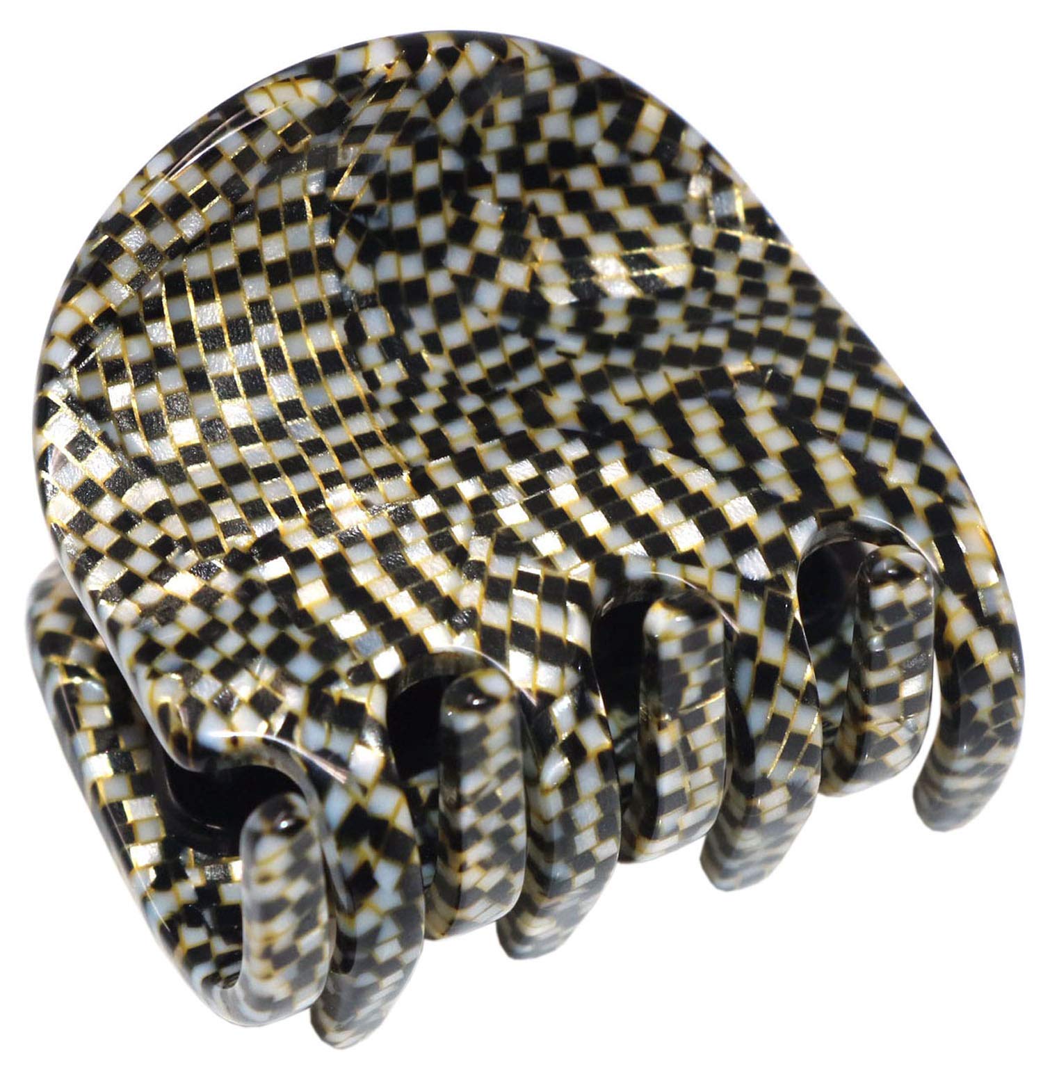 French Amie All Day Small Handmade Celluloid Acetate Sturdy Jaw Hair Claw Clip with Covered Spring (Opera)