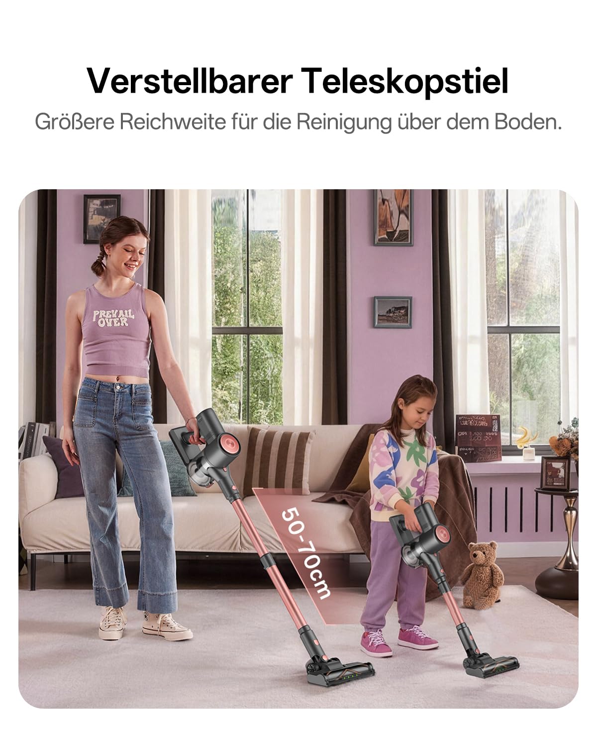 Vexilar V10Pro Akku Staubsauger, 45kPa Kabelloser Staubsauger mit Grüner LED, Leichter Handstaubsauger Kabellos, 45 Min Laufzeit, Abnehmbarer Akku, Vacuum Cleaner für Auto, Teppich & Tierhaare