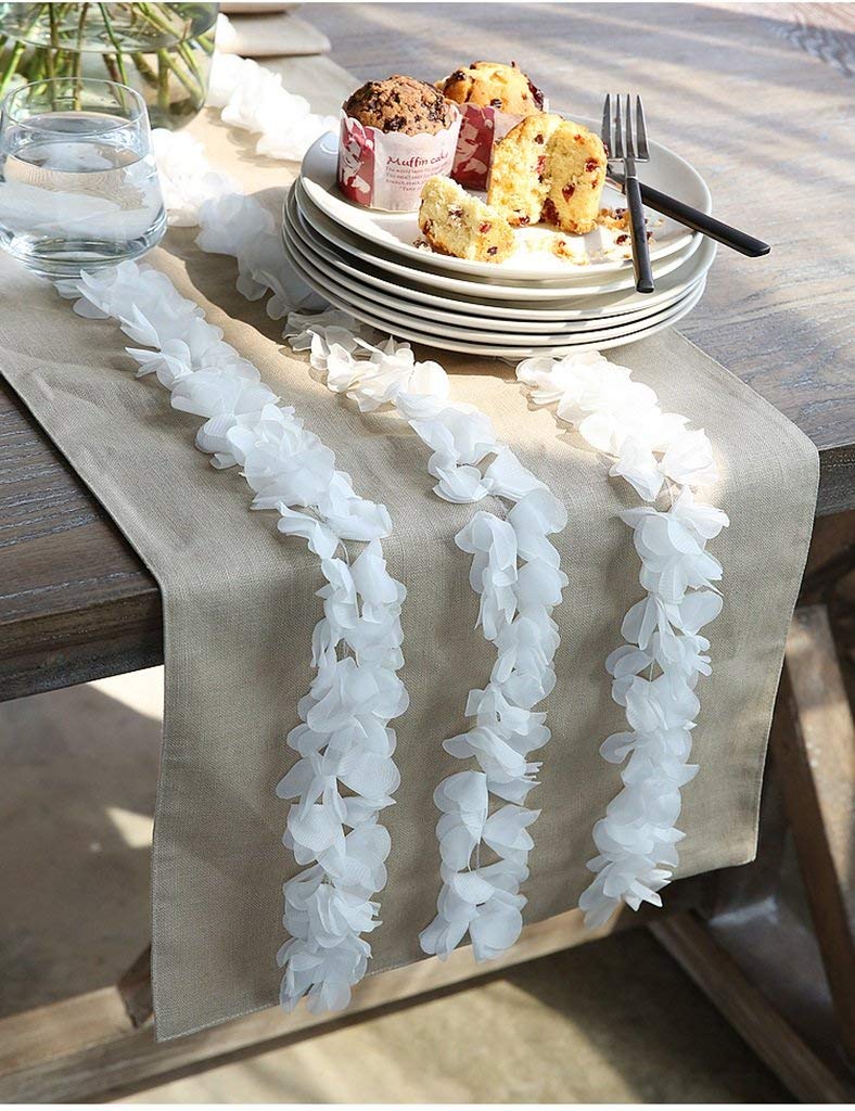 Chemin de table longue nappe de coton pour décoration de meuble et réception