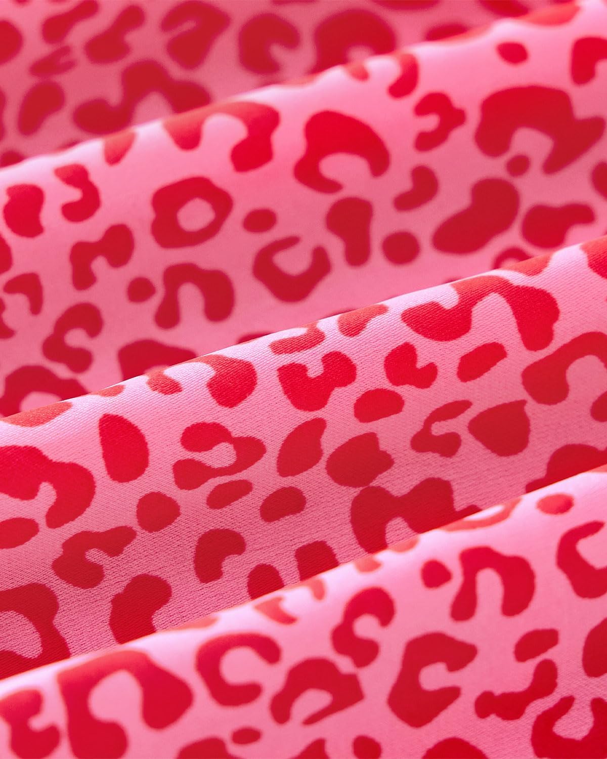 Zenlonr Women's Summer Tops Dressy Casual 2025 V Neck Satin Silk Printed Shirts Boho Long Sleeve Work Blouses(Pink Leopard,XX-Large) - Image 5