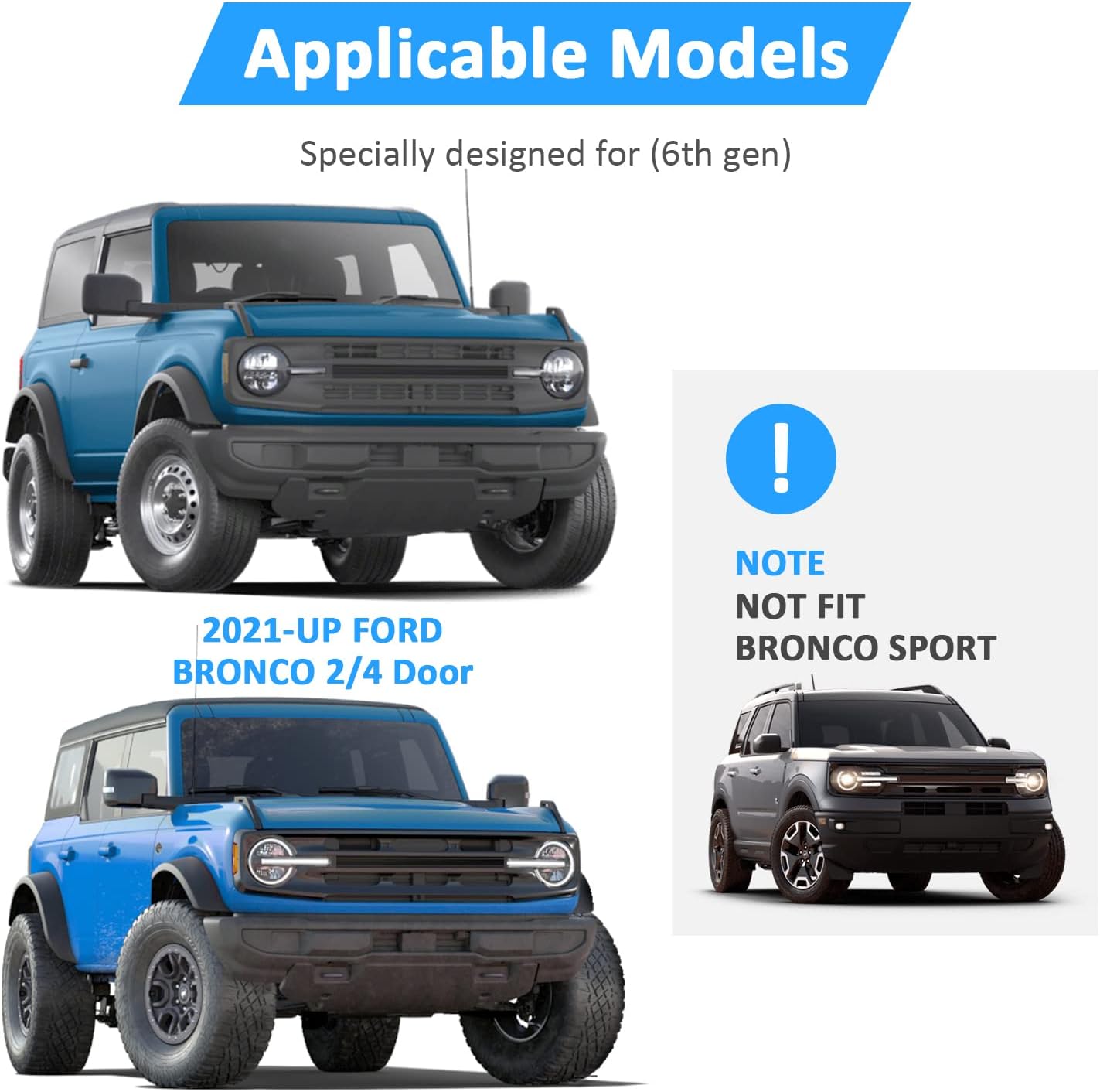 Wsays 2" Tow Hitch Receiver, Class 3 Towing Trailer Hitches Compatible with Ford Bronco 2/4 Door 2021-2024