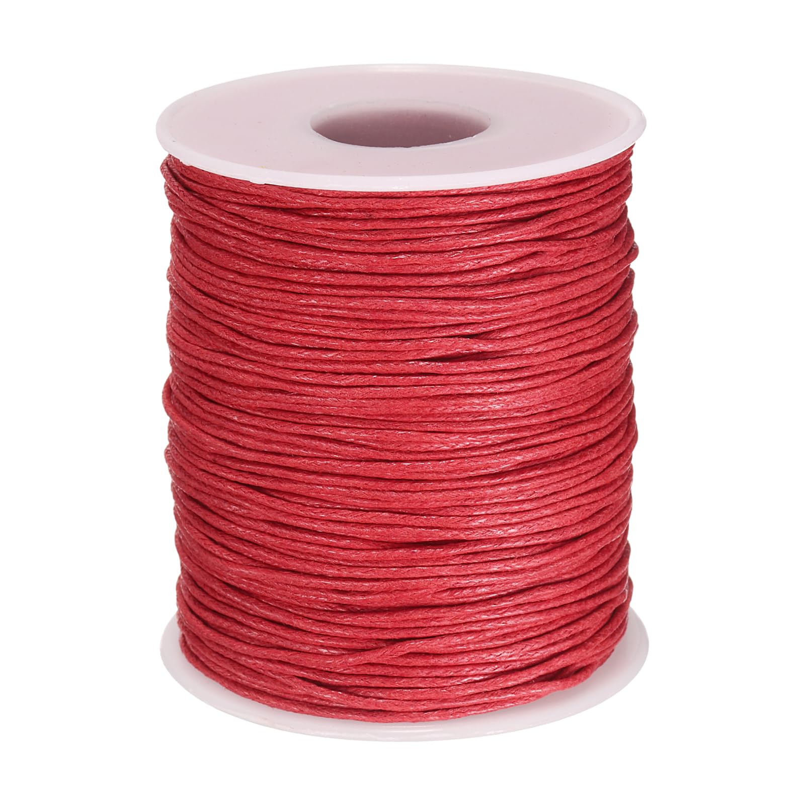sourcing map Waxed Cotton Cord 1mm 100 Yards Red Wax String Beading Thread Round Smooth for Bracelet Necklace Beads DIY Crafts Jewelry Making Macrame Supply