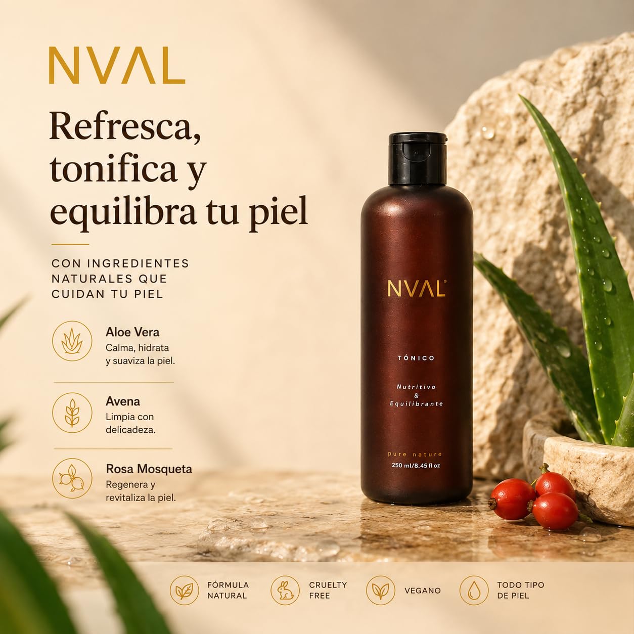 NUAL - Kit Rutina Diaria Facial Nval - Esenciales para una completa Limpieza y Prevención, cosmetica facial para todo tipo de pieles (NECESER+ KIT LIMPIEZA)