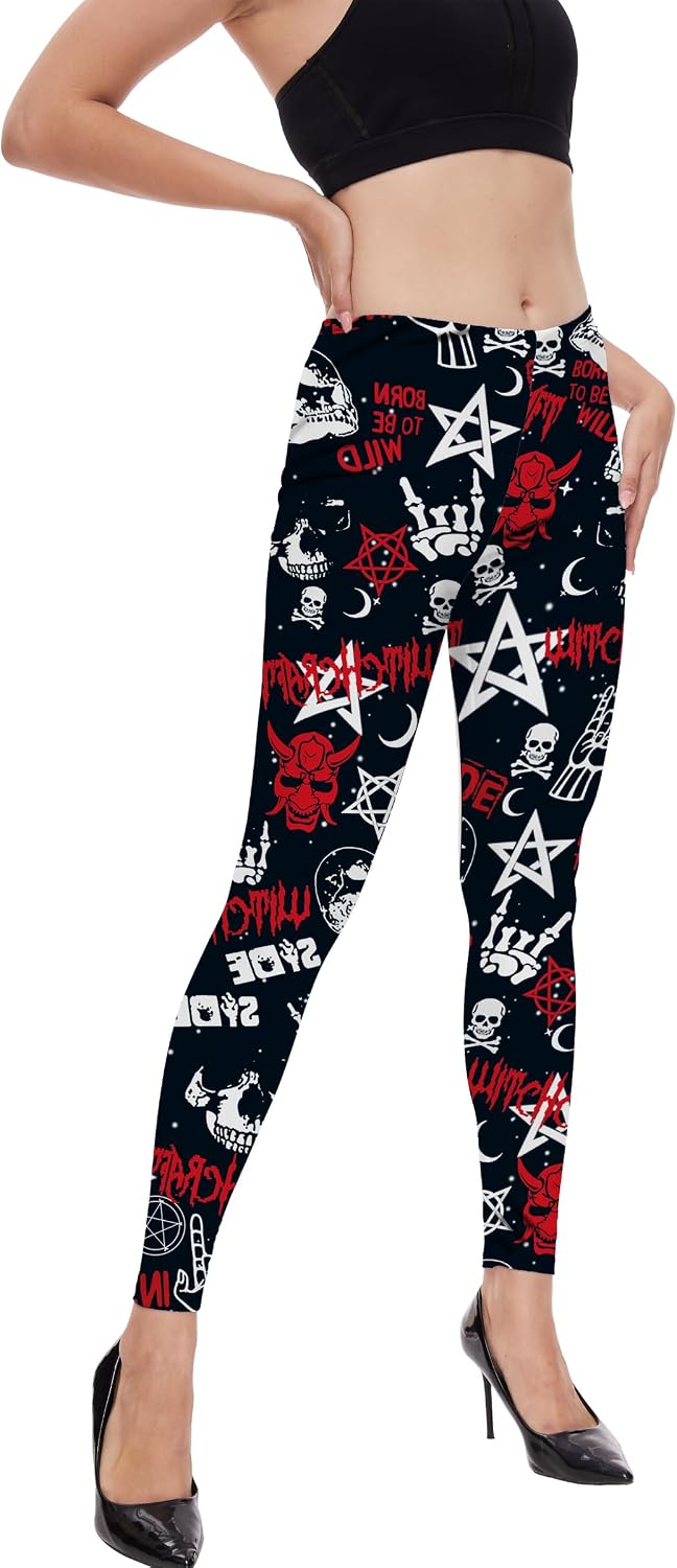 TMSD Halloween Women's Funny Graphic High Waist Skinny Leggings image 2