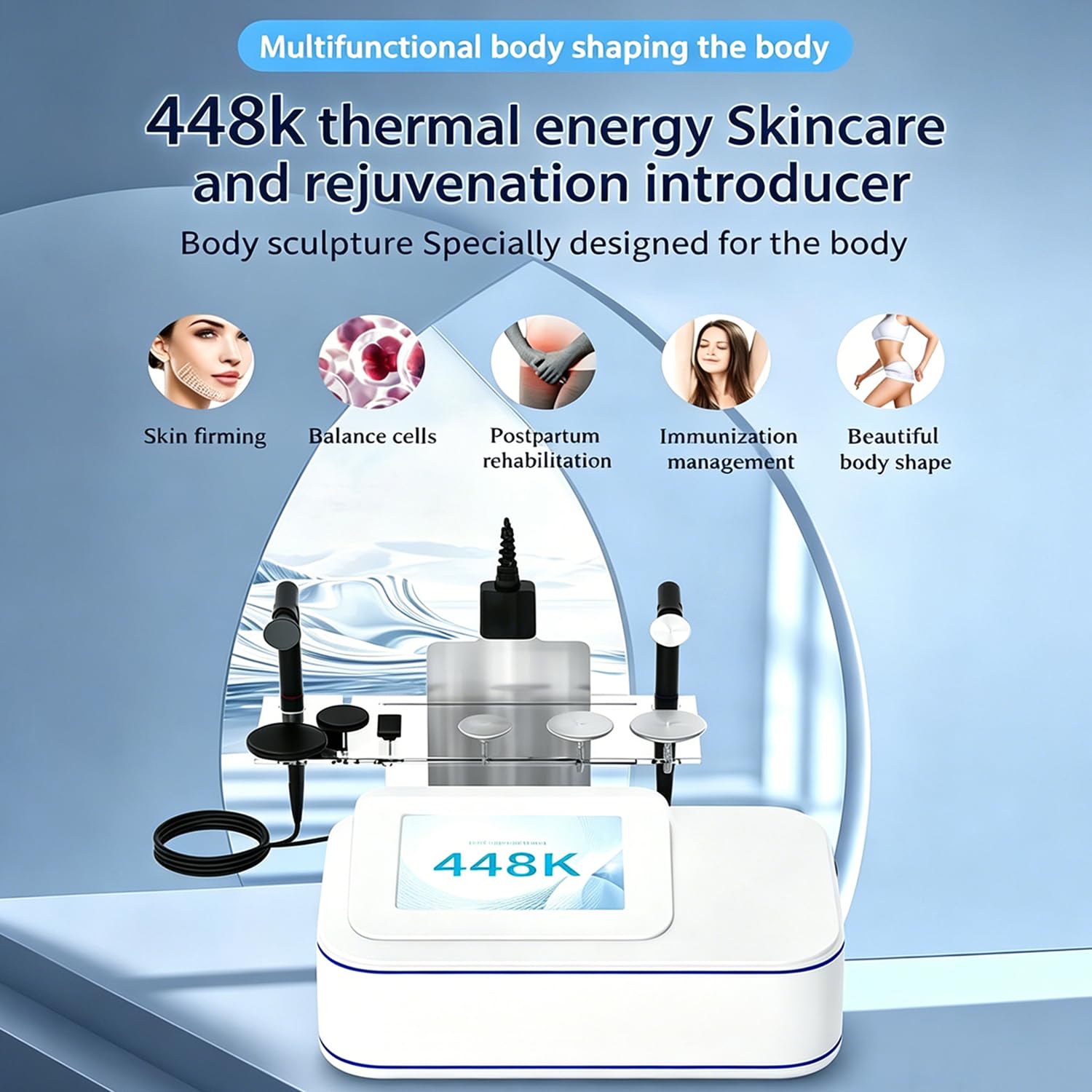448khz Indiba RET CET Tecar Therapy Rf Tecar Macchina per terapia di sollievo profondo dal dolore Radiofrequenza Fisioterapia Ablazione Perdita di peso Macchina a trasferimento elettrico capacitivo RF