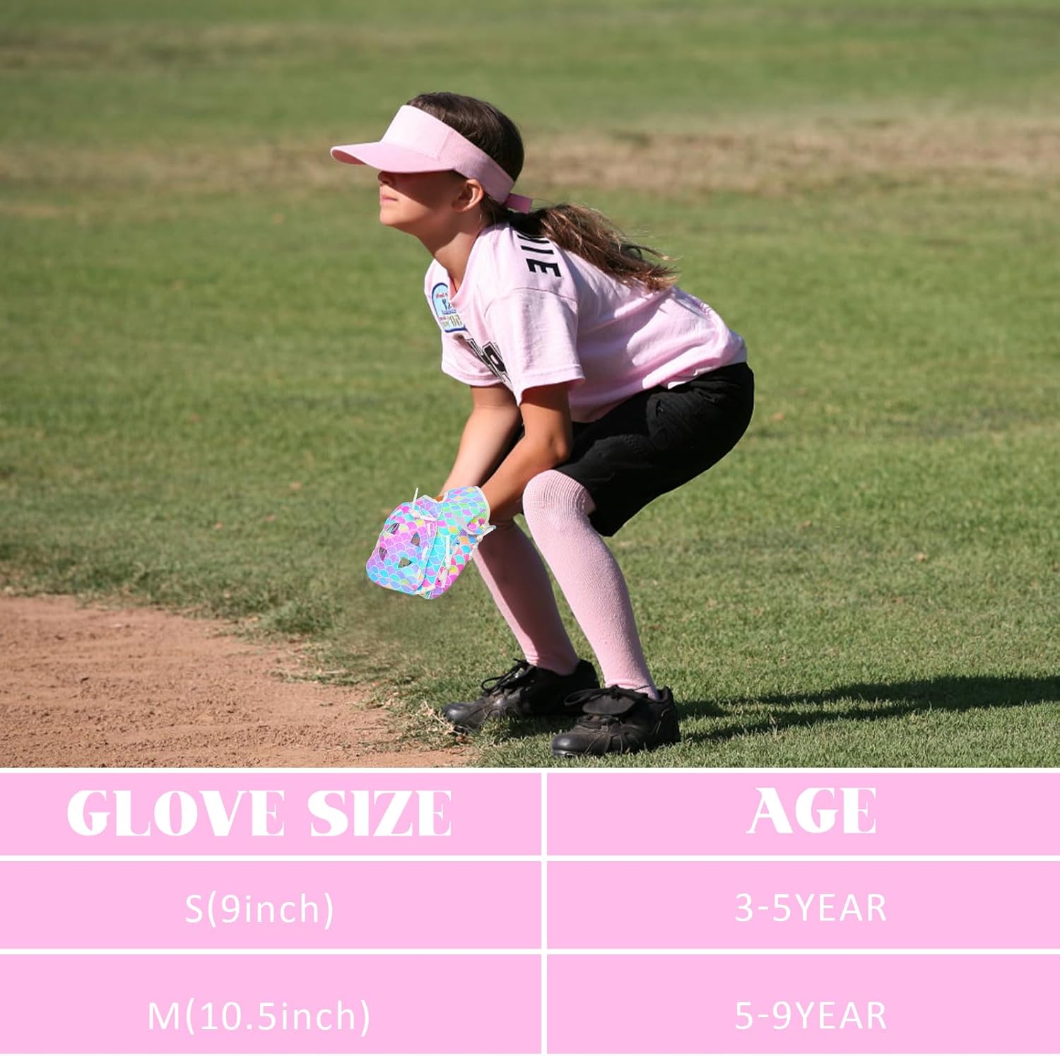 Kids Baseball Glove,Softball Gloves,Baseball Softball Mitt for Kids Girls Toddlers, Tee Ball Glove for Training and Beginner Play, Left Hand Glove, Right Hand Throw