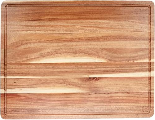 Miniatura 8 de Acacia - Tabla de cortar de madera extra grande, bloque de carnicero de 1.2 pulgadas de grosor, bloque de cocina de madera reversible, tabla de
