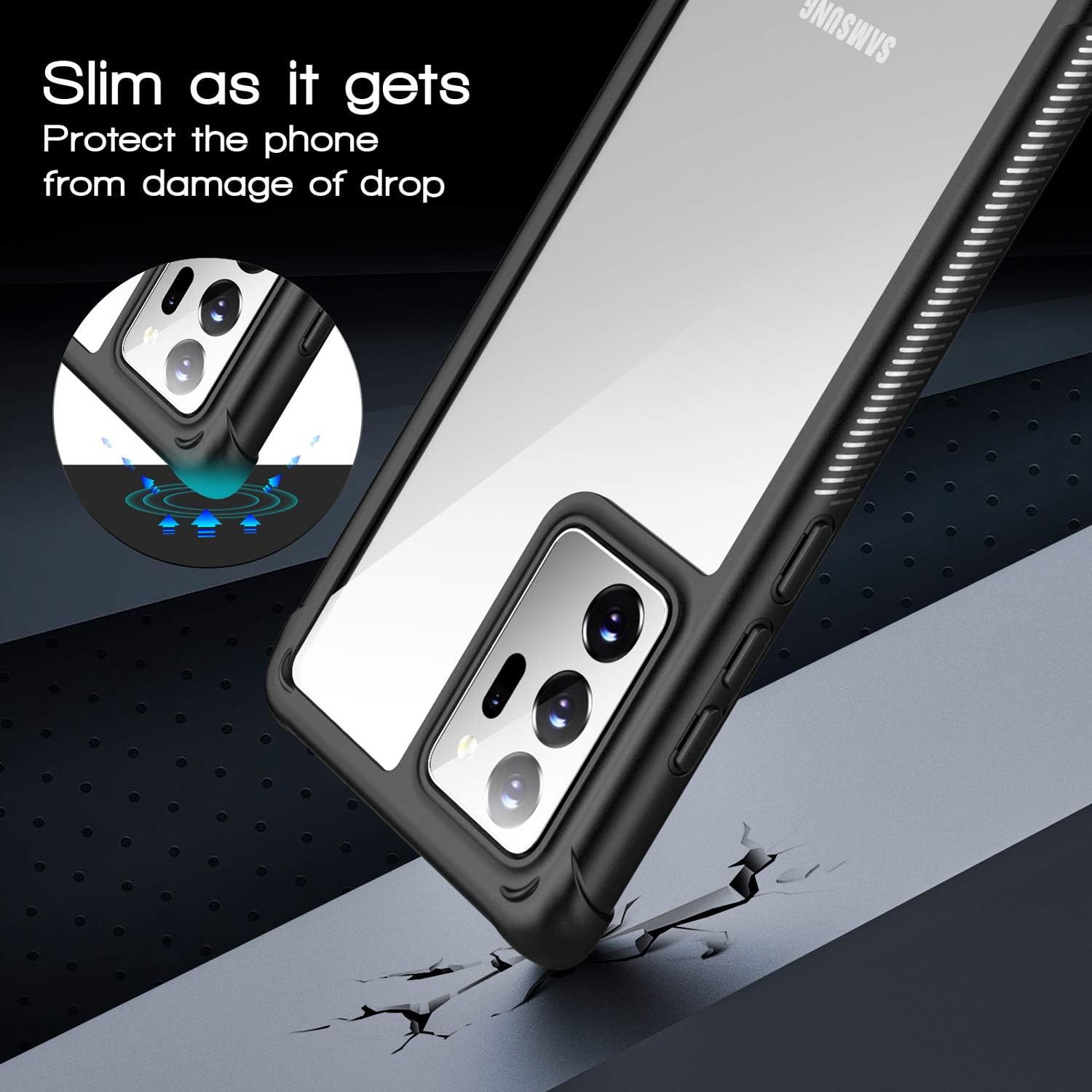 SPIDERCASE for Samsung Galaxy Note20 Ultra Case, Built-in Screen Protector, Clear Full Body Heavy Duty Protection, Shockproof Rugged Cover for Samsung Galaxy Note 20 Ultra (5G) 6.9 inch, 2020