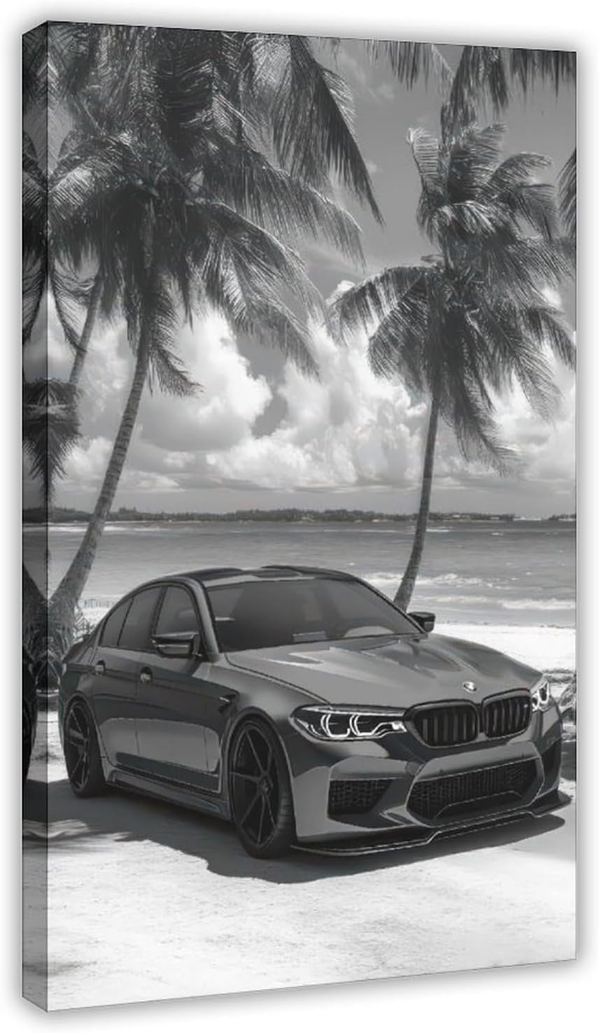BMW M5 Poster Black And White Vintage Wall Art For Boys Room Bedroom Wall Art Decor For Home Bedroom Frame 12x18inch(30x45cm)