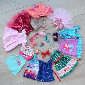 20 PCS Glitter Girl Clothes,American Girl Clothes for 14" Baby Doll, Clothes and Accessories (14 inch Doll Clothes)