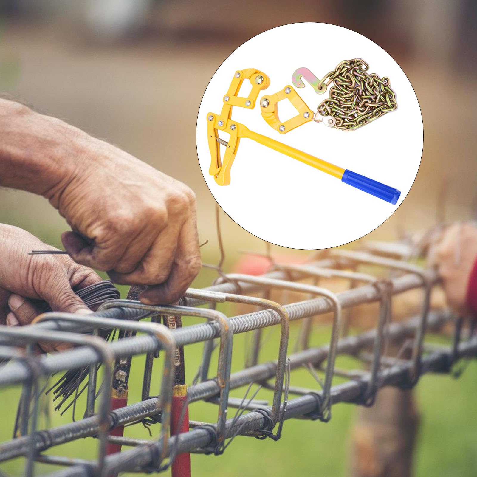 Duty Chain Link Zaunwerkzeug 2200LB Spannung, 1, 2 m Stahlkette für Drahtgeflecht und Gartenverstärkung, Zaunspanner, Werkzeug, Spanner, Drahtspanner, Verbindungswerkzeuge