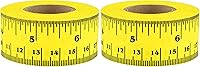 Vista 9 de ChromaLabel Cinta métrica adhesiva de 12 pulgadas, cinta métrica plana para carpintería, oficina y regla escolar, cinta métrica blanca