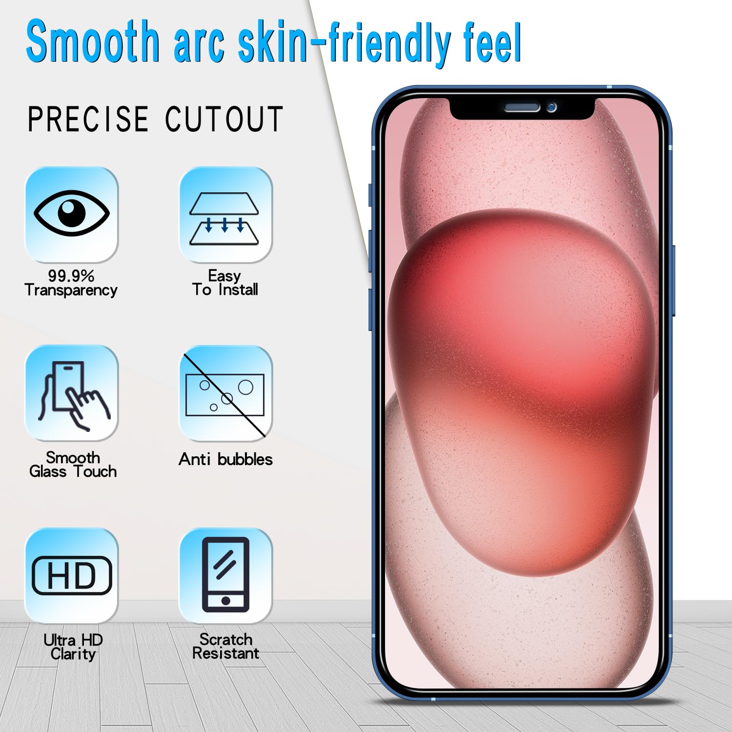 Slanku 3 Pack for iPhone 12 Pro Max Privacy Screen Protector, 6.7-Inch, Full Coverage, 9H Tempered Glass Film, Anti Spy - Image 3