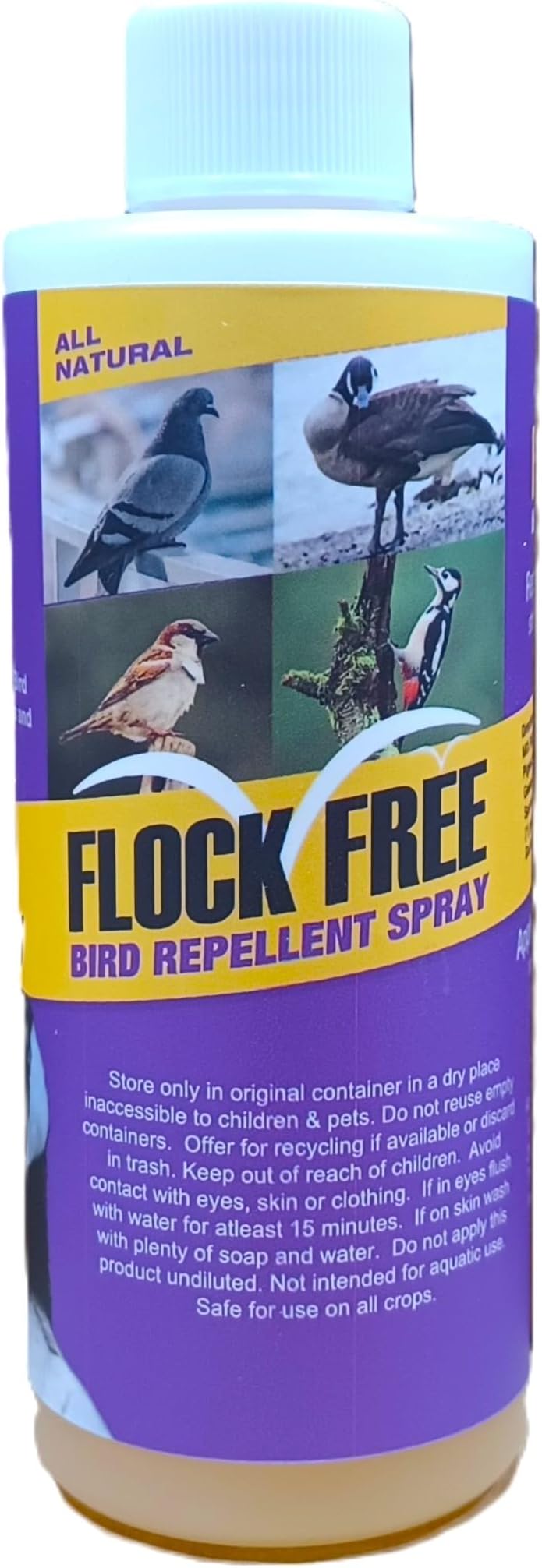 Bird Repellent Spray, Residential Bird Problem Solution by Flock Free Bird Control, 4 oz Concentrate