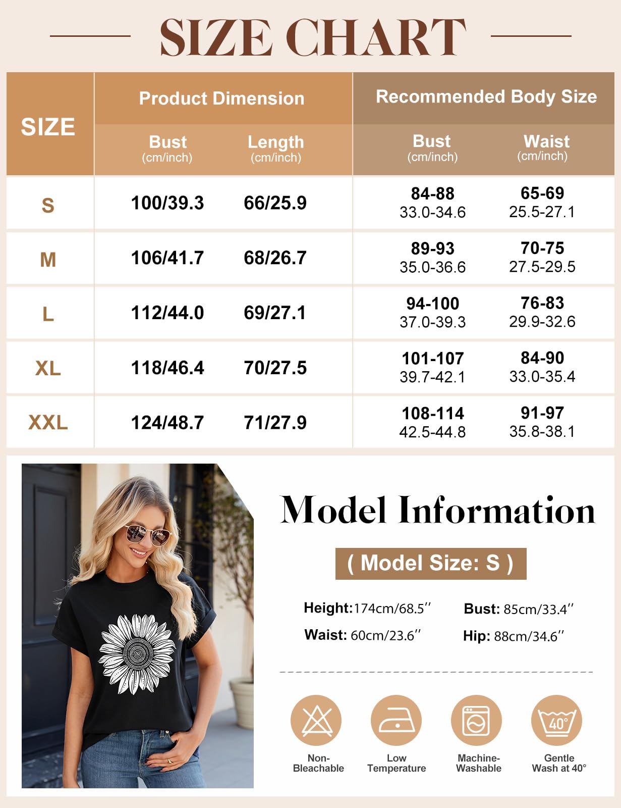 Xnova Koszulka damska w paski, na lato, krótki rękaw, okrągły dekolt, oversize, luźna bluzka basic, luźna bluzka na lato