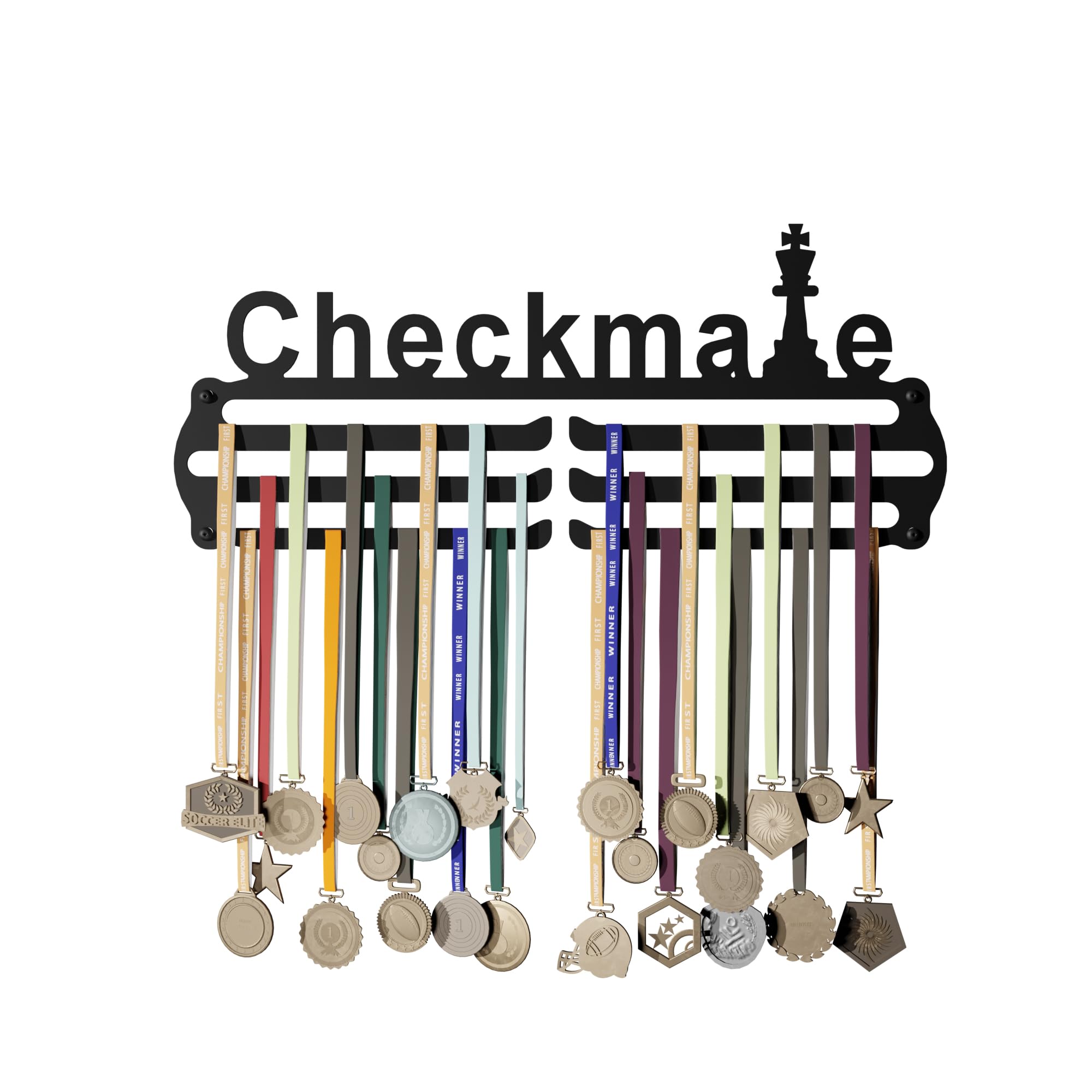 GLORY MEDAL HANGERS Check Mate - (Large) Metal Wall Display - Holds Up to 90 Medals - Black, Glossy Finish - Perfect for Kids and Athletes (B0D9LZ8W1N) Amazon Price History, Amazon Price Tracker