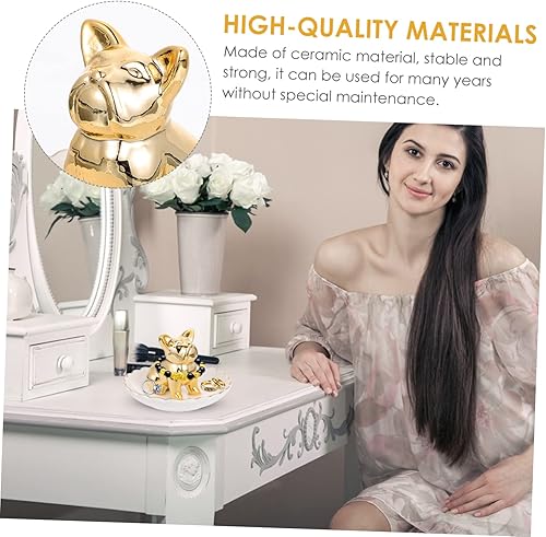 Miniatura 9 de BESTOYARD Bandeja de joyería de animales para clasificación de cuentas, plato de joyería de alpaca, pendientes, bandejas, decorativo, lindo, animal,