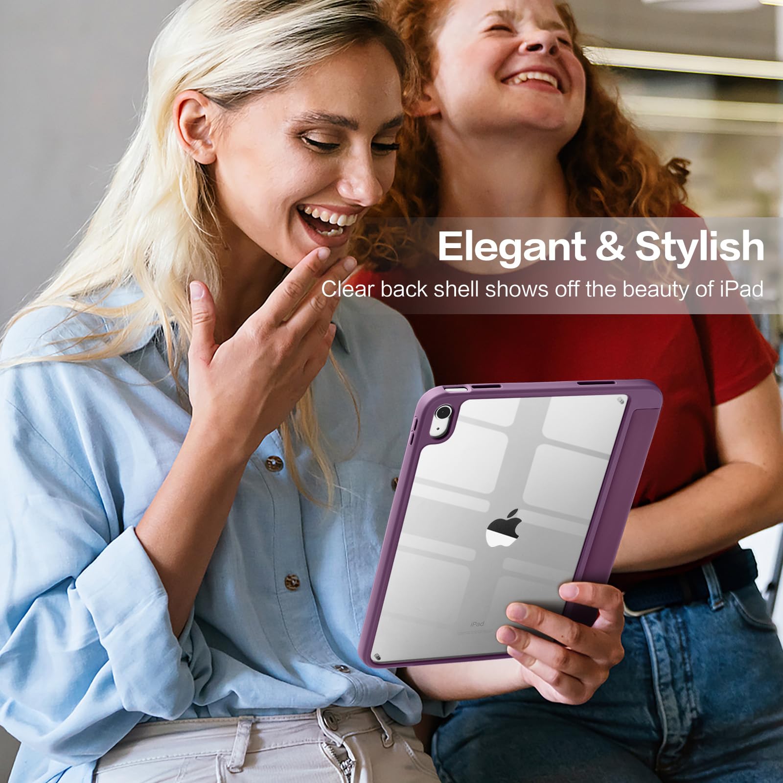 Wenlaty Compatible with iPad (A16) 11th Generation Case 11 Inch 2025, for iPad 10th Generation Case 10.9 Inch 2022 with Pencil Holder, Trifold Stand Protective Cover, Auto Wake/Sleep, Watermelon Pink: BerryPurple