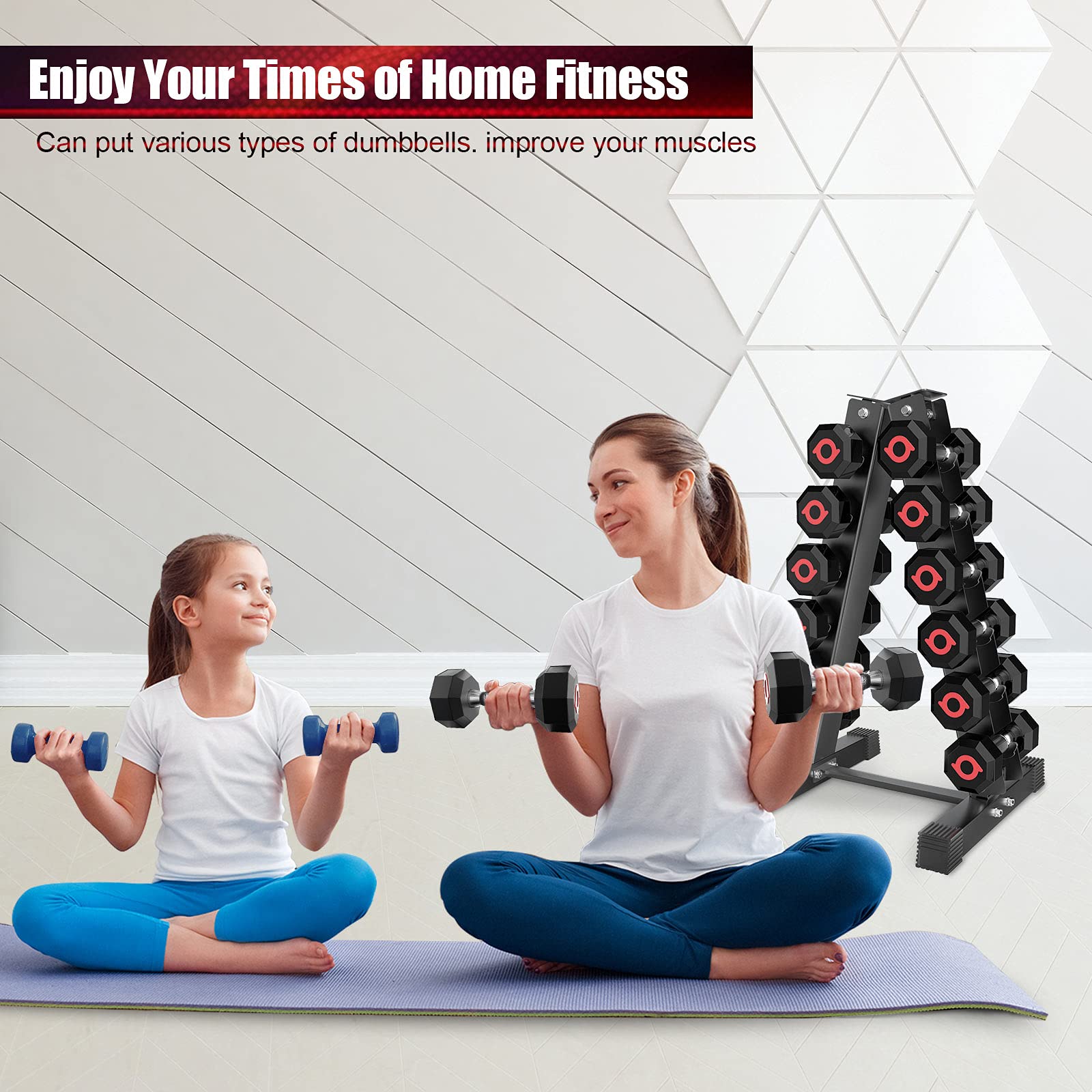 Kitopa Dumbbell Rack Stand Only, 6 Tier AFrame Dumbbell Rack, Heavy Duty Weight Rack for