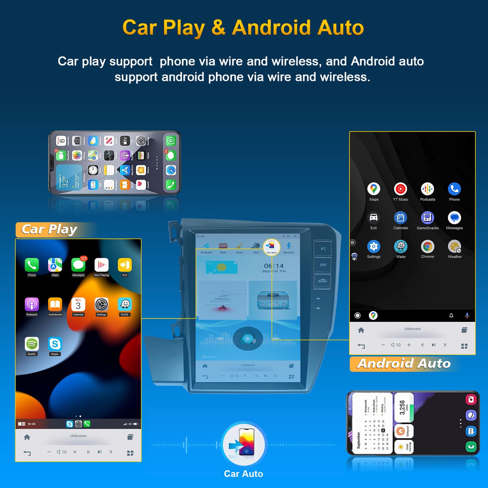 Radio samochodowe do Honda Civic 2012-2015 Carpaly Android Auto 9,7"