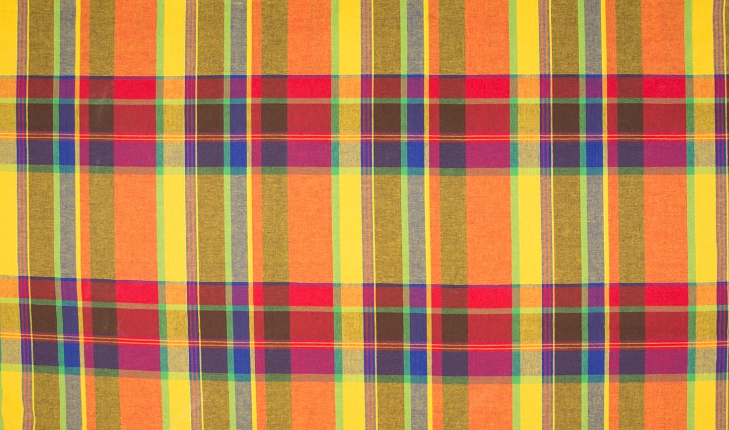Cotton 100% Poplin Fabric Material Tartan Madras Check Rainbow 007, 1MTR 145cmx100cm
