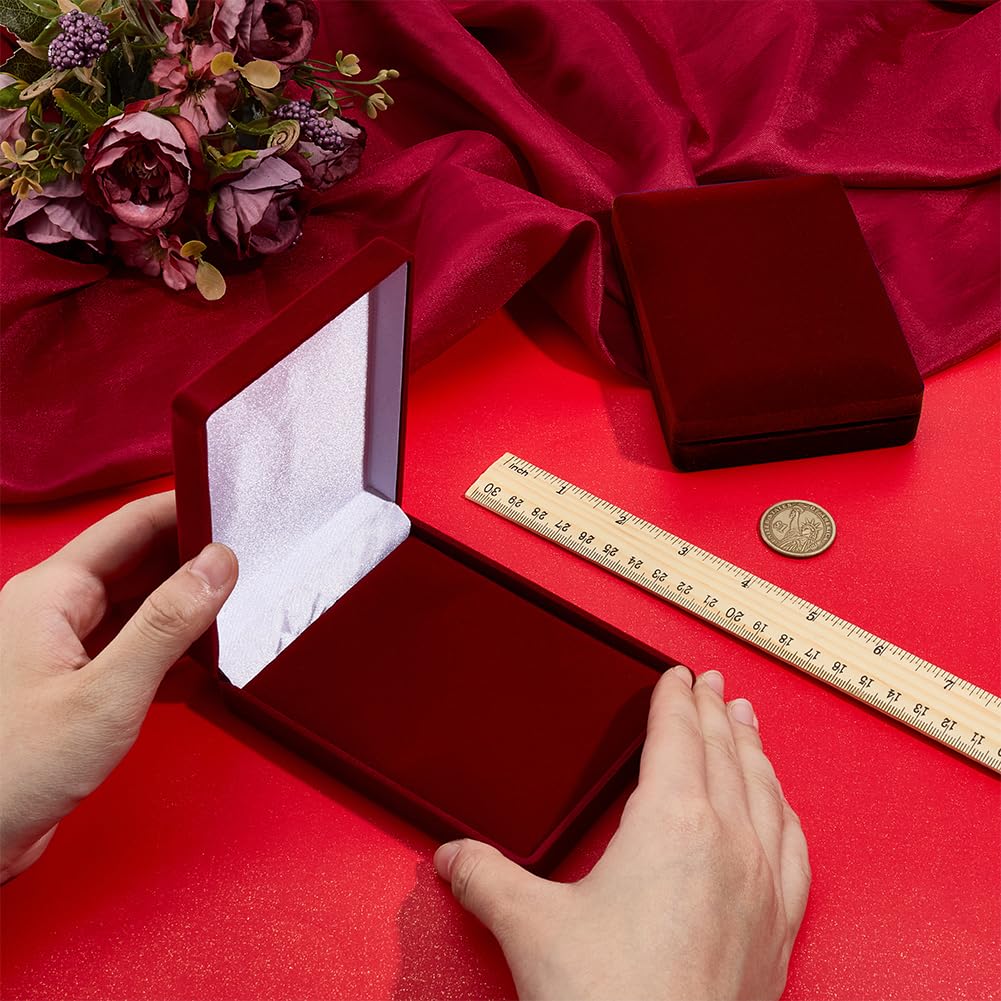 OLYCRAFT 2pcs boîtes de rangement pour médailles uniques boîtes de rangement pour insignes en velours médailles Rectangle revers Collection pour médailles insignes souvenirs pièces 12.3x9x3.15cm