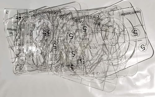 Miniatura 4 de Plantilla de acolchado de movimiento libre de HONEYSEW serie 5 con marco acolchado para regla de máquina de coser doméstica