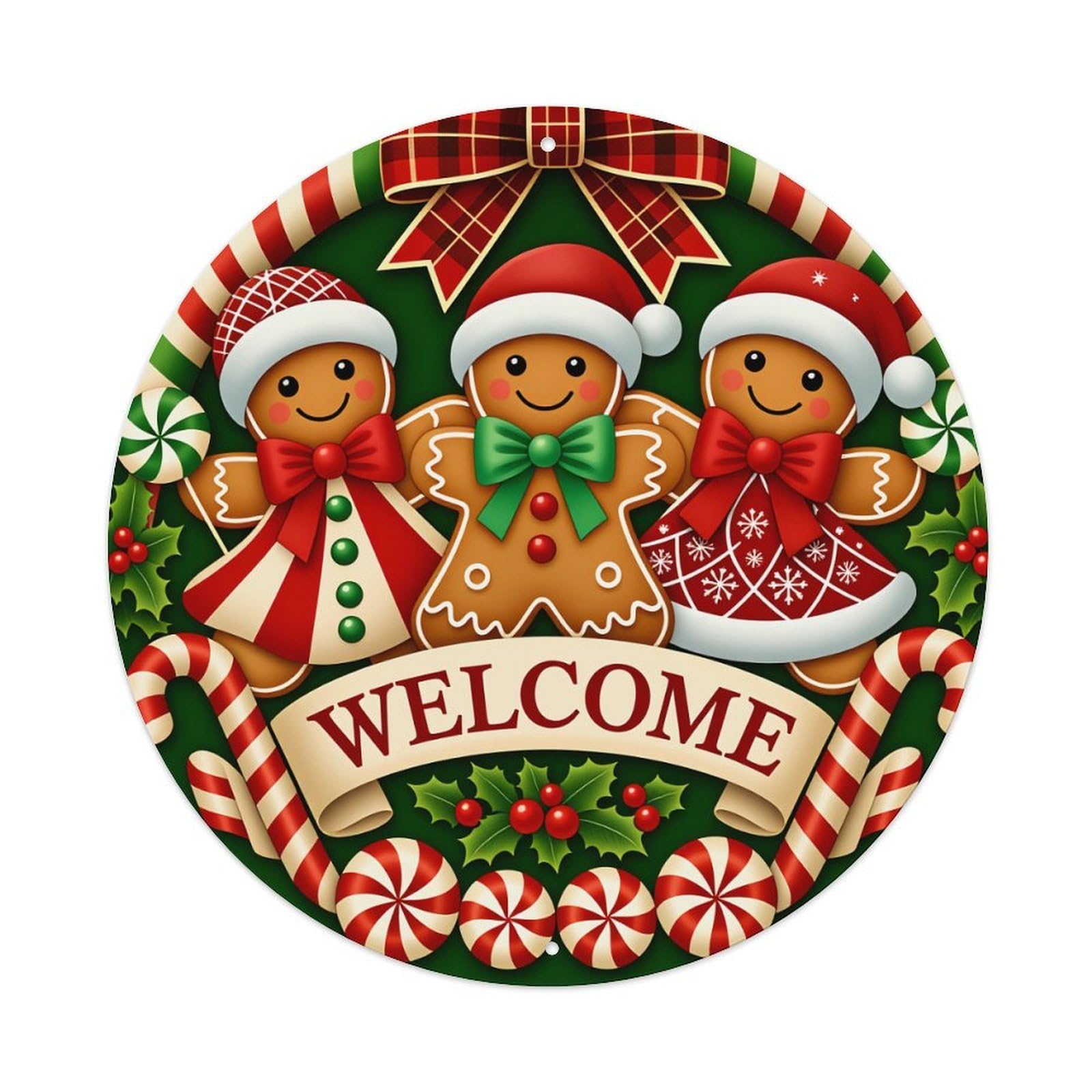 Gingerbread Cookies Christmas Welcome Candy Metal Tin Sign Vintage Garden Bedroom Cafe Bar Man Cave Home Wall Decor Metal Poster 8x8 inches