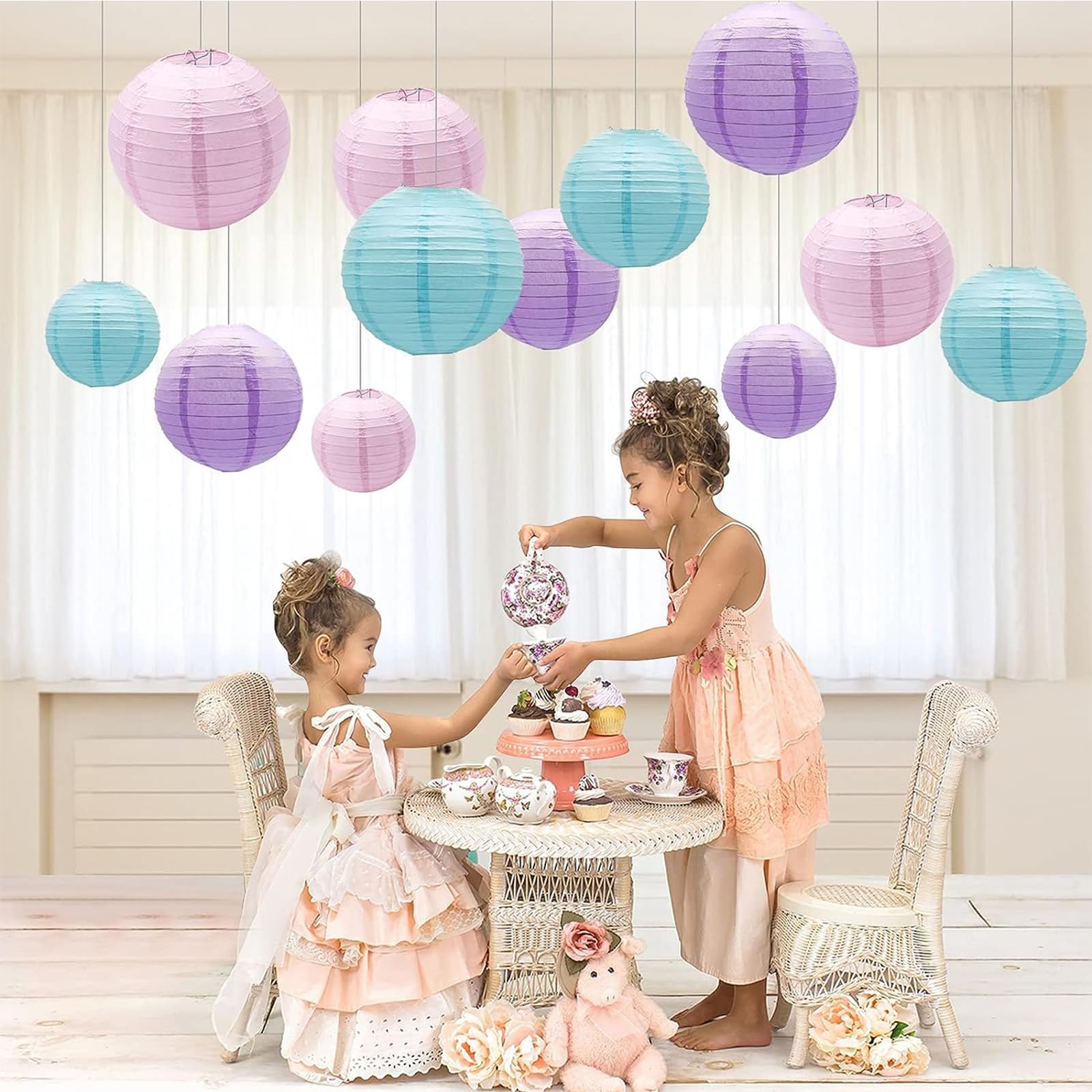 12 Lanterne Di Carta Oro Rosa | Mix Di Dimensioni (20-30 Cm) | Per Matrimoni, Addii Al Nubilato, Feste Di Compleanno E Lauree - 5