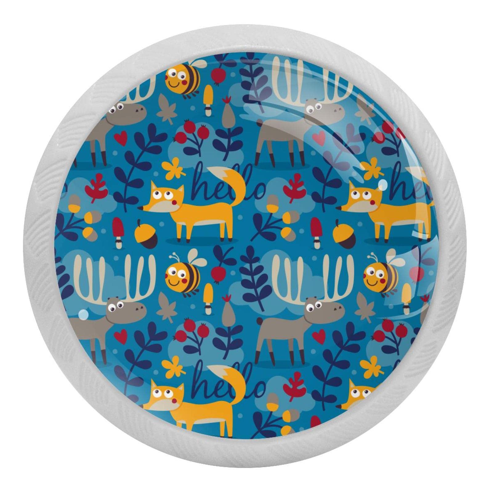 Poignées rondes fluorescentes pour tiroir de commode et meuble enfant x4
