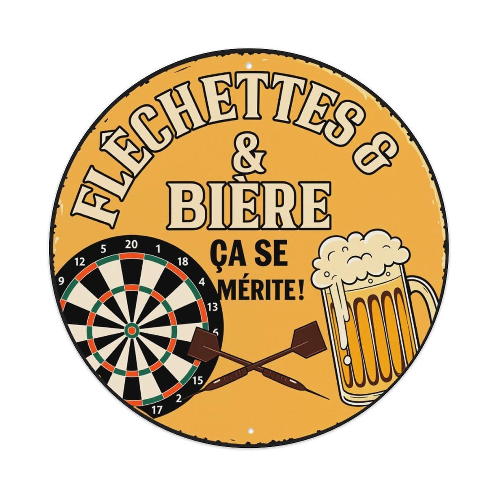 Dart Board Beer Mug Darts Metal Tin Sign Vintage Garden Bedroom Cafe Bar Man Cave Home Wall Decor Metal Poster 8x8 inches