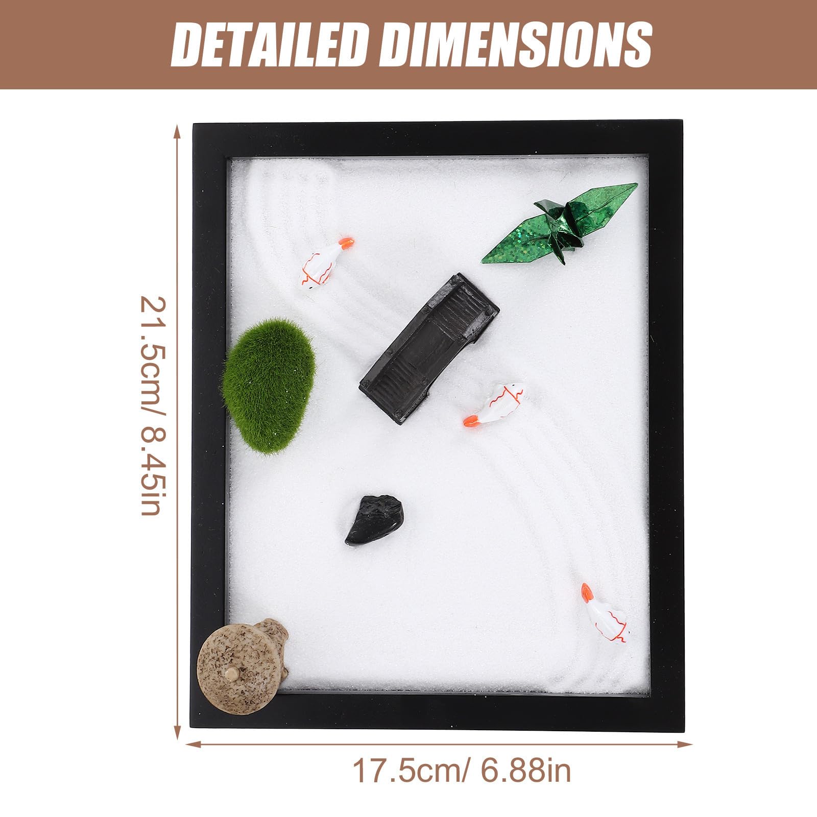 Sandboard Decorativo de Madera Negro para Escritorio y Hogar Zen