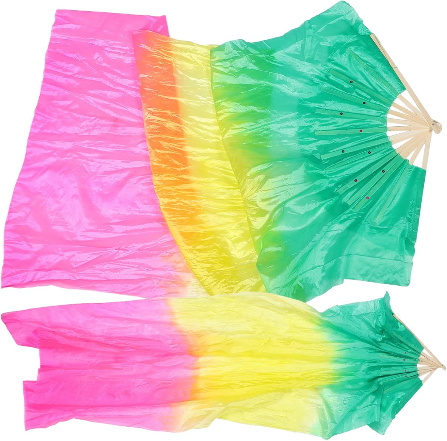 VALICLUD Fan Dance Fans for Women Long Fan Veils Women Silk Fan Silk Fan Veil Fan for Dance Performance Fan Veil