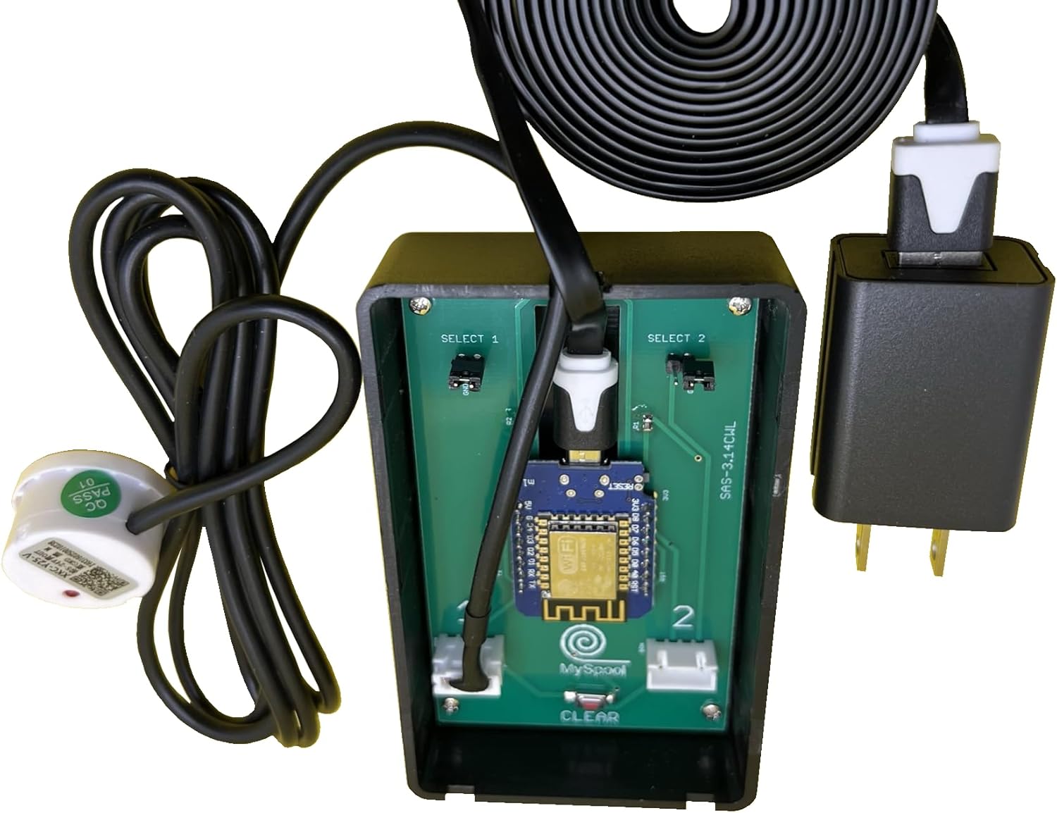 Non-Contact Liquid Level Alert with Text Message and email Notifications, A/C Powered with a 5 ft Sensor, uses WiFi