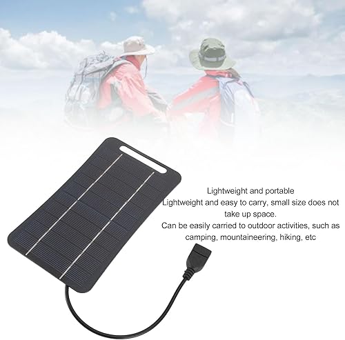 Miniatura 7 de Cargador de panel solar, 5W 5V Panel solar portátil Cargador de energía solar USB monocristalino módulo de panel solar portátil para camping, viajes