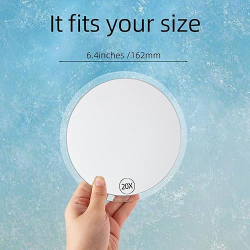 Miniatura 2 de Espejo de aumento de maquillaje, tres ventosas, ventosa de espejo de aumento, 6.4 pulgadas (transparente), espejo de maquillaje portátil con aumento