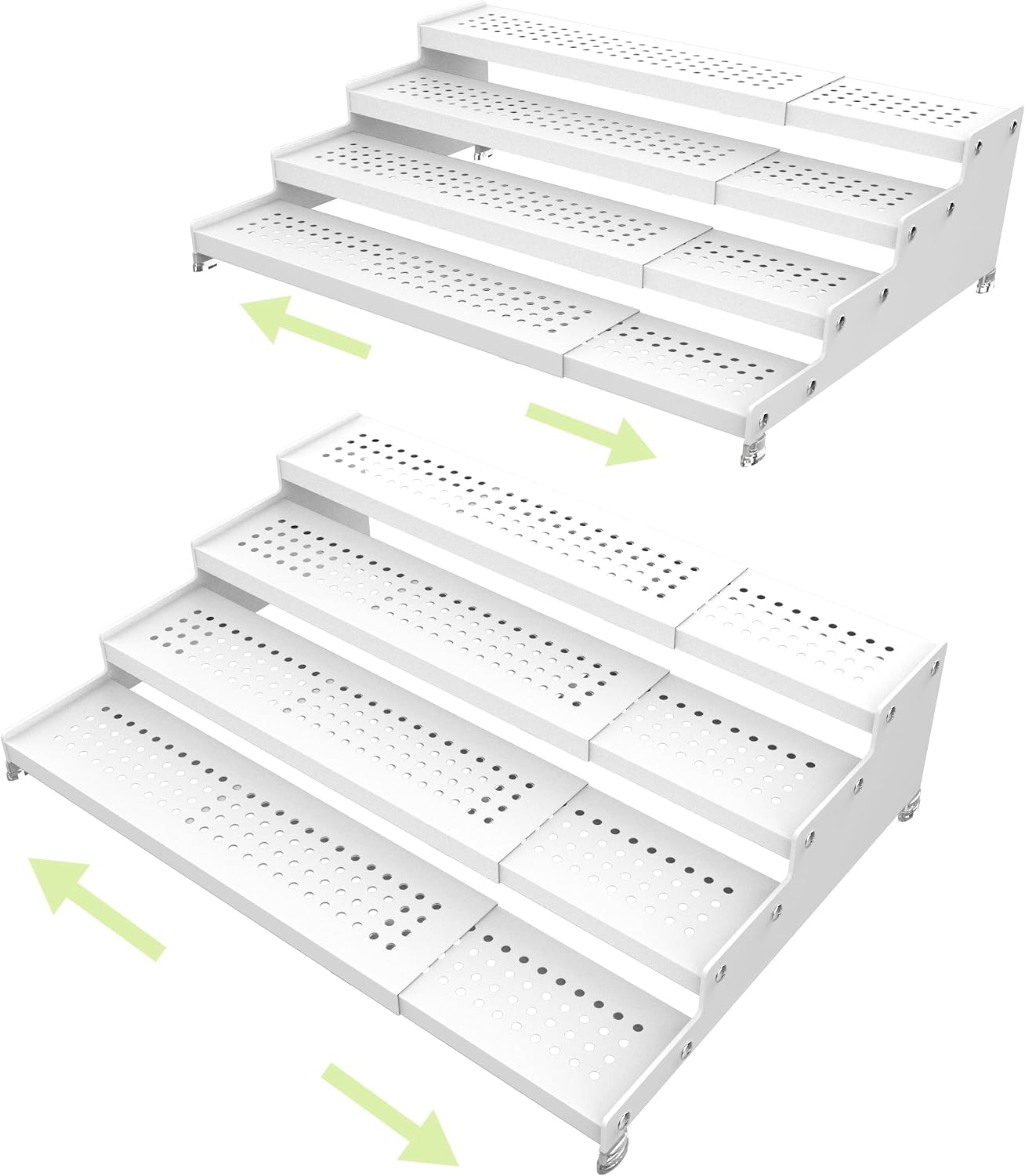 Expandable 4-Tier Spice Metal Shelf Rack, Black