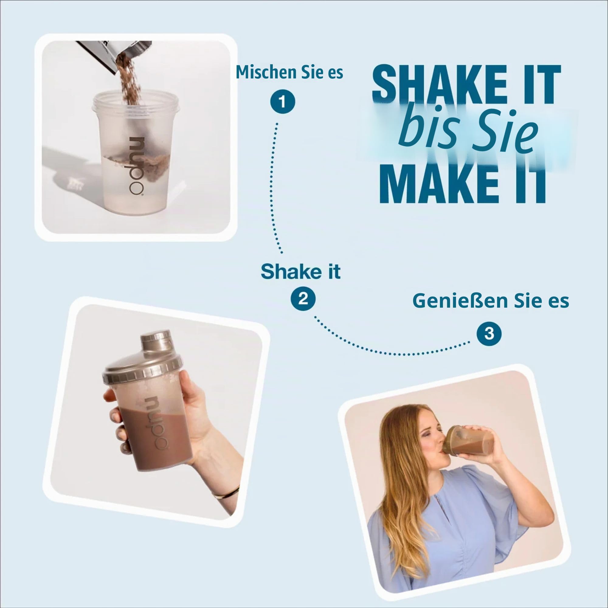NUPO® Diät Shakes zum Abnehmen Vegan Glutenfrei (Vanille - 10 Portionen) | Leckere Abnehmshakes für Frauen & Männer | Abnehmen Pulver | Trinkmahlzeit als Abnehm Shake | Mahlzeitenersatz Shake