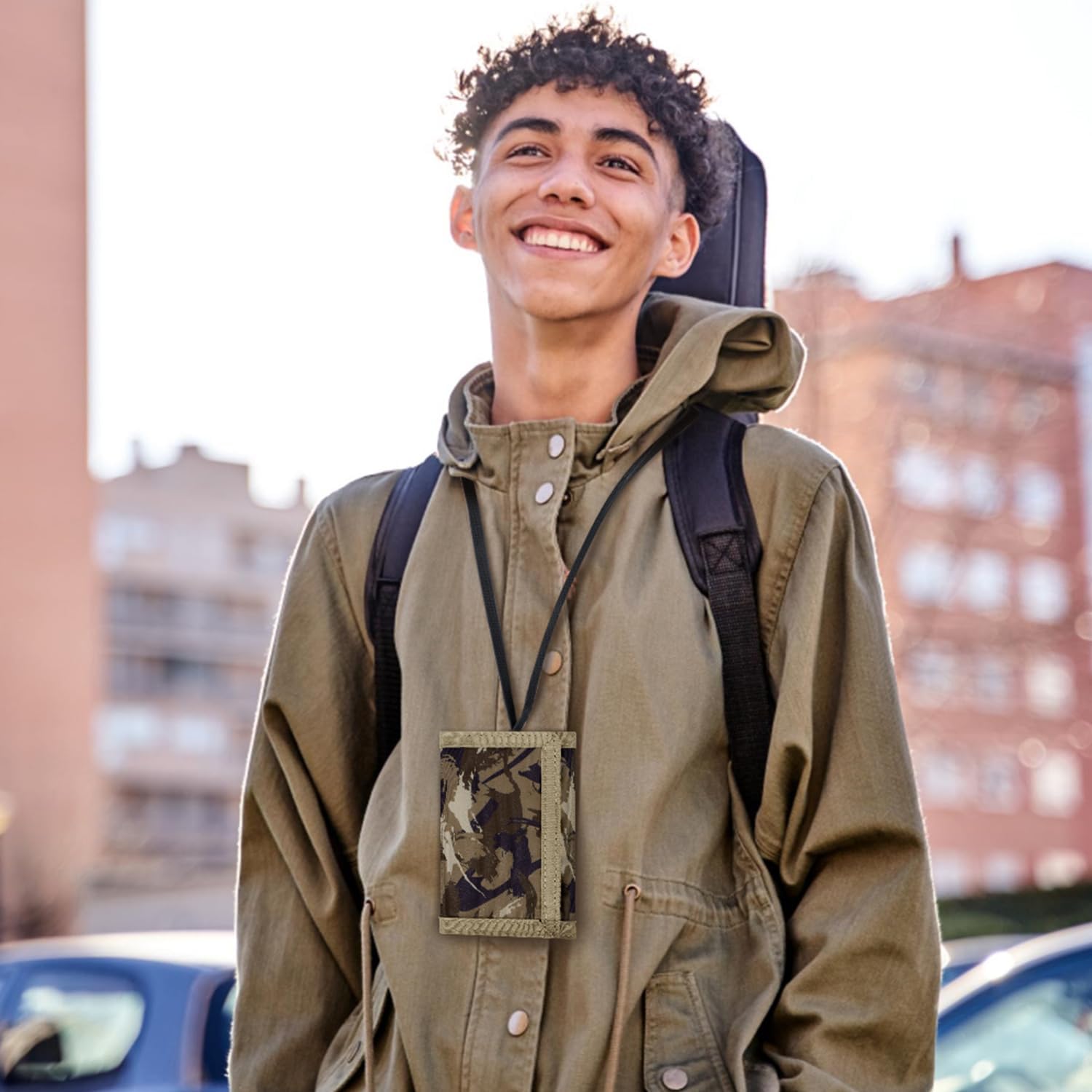 Choco Mocha Boys Wallet for Kids, Wallet for Teen Boys with Lanyard Gift Box Camo Trifold Wallets with Coin Zipper Teen Boy Gift - Birthday Gift for 8 9 10 11 12 13 14 Year old Boy, Fluorescent Green - Image 4