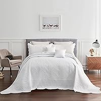 Vista 22 de Colcha extragrande King de 128 x 120 pulgadas, extra ancha, funda de cama ligera ultrasónica, patrón de cachemira, reversible, 5 piezas, 100%