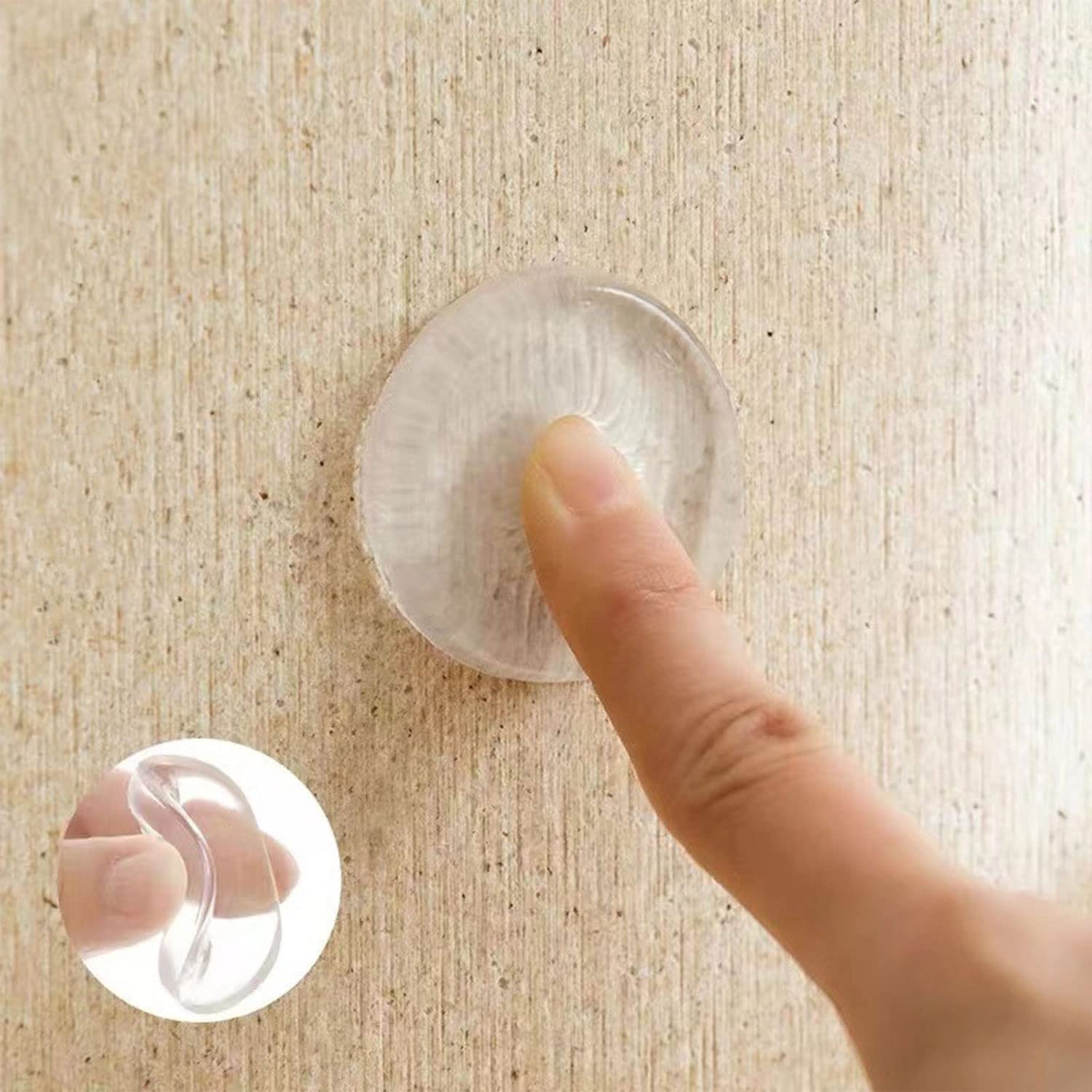 Badem10 Yapışkanlı Cam Tutucu Şeffaf 18 mm 12'Li Mobilya Raf Ses Tutucu