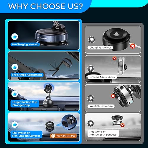 Miniatura 5 de Soporte magnético para teléfono, compatible con Magsafe iPhone y todos los teléfonos inteligentes, cochegimnasiococinaespejosuperficie lisa, soporte