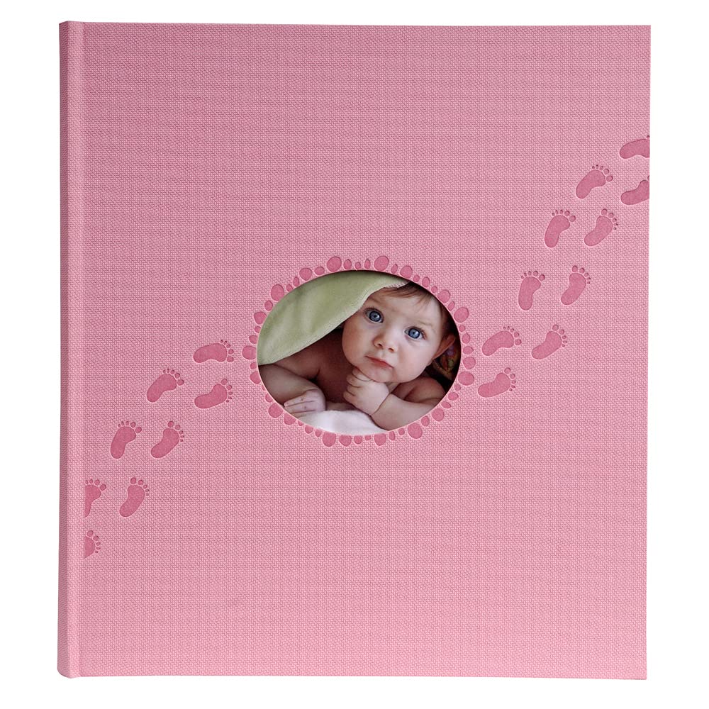 Exacompta 12202E Piloo, 1 Album Libro Fotografico 29x32cm Per 300 Foto, 60 Pagine Bianche Con Divisori In Pergamena, Copertina In Carta Goffrata Con Piedini In Rilievo E Riquadro, Rosa